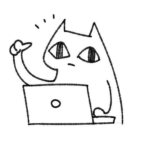 poorly drawn cat on a laptop